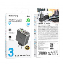 Мережевий зарядний пристрій Borofone BN22 Lena GaN PD65W+22.5W