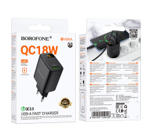 Мережевий зарядний пристрій Borofone BA95A Ilustre QC3.0 LED display