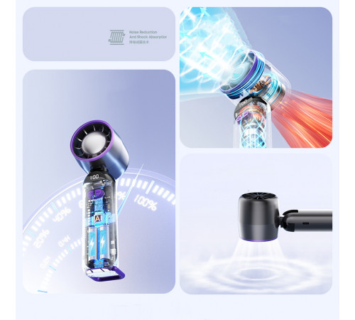 Вентилятор (складний) Turbo F85 з цифровим дисплеєм (з вбуд. акум.) (18,0см)