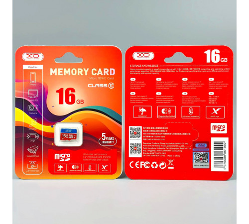 Карта пам'яті XO High level 16Gb 10 Class NEW (без адаптера)