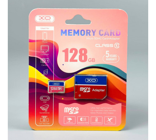 Карта пам'яті XO High level 128Gb 10 Class NEW (з адаптером)