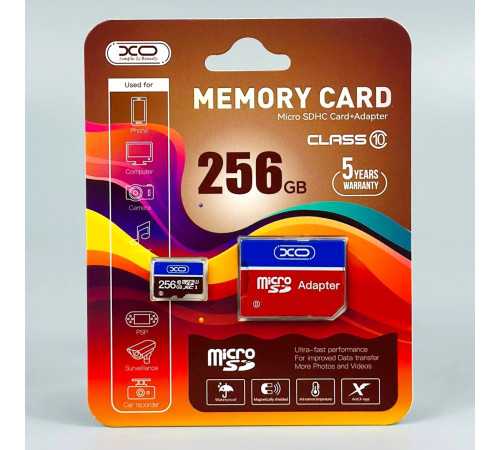 Карта пам'яті XO High level 256Gb 10 Class NEW (з адаптером)