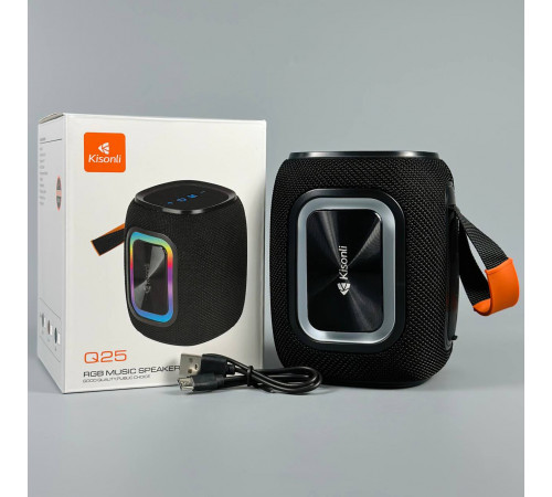 УЦІНКА Портативна колонка Kisonli Q25 RGB 1800mAh (10,8*10,8*13,2 см) (під ремонт)