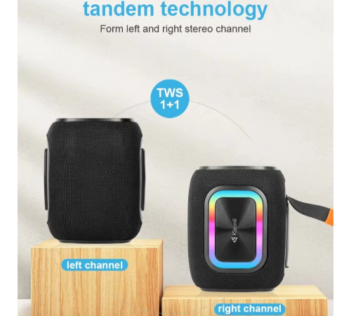 УЦІНКА Портативна колонка Kisonli Q25 RGB 1800mAh (10,8*10,8*13,2 см) (під ремонт)