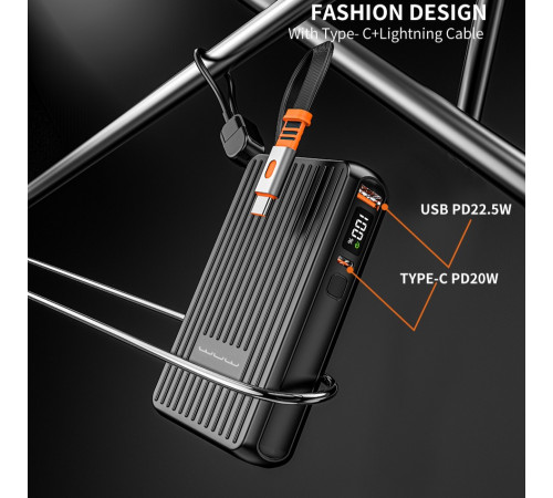 УМБ Power Bank WUW Y141 10000mAh PD22.5W (with cable Type-C+Type-C to Lightning)