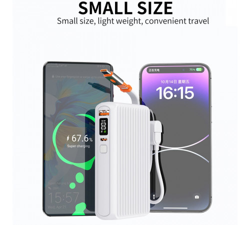 УМБ Power Bank WUW Y141 10000mAh PD22.5W (with cable Type-C+Type-C to Lightning)