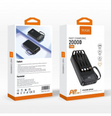 УМБ Power Bank WUW Y200 20000mAh PD22.5W (with cable Type-C+Micro+Lightning+USB)