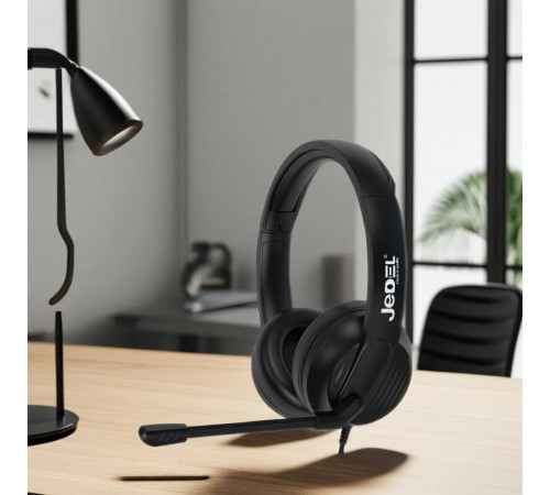 Навушники комп'ютерні дротові Jedel HS100 з мікрофоном (1.7m)
