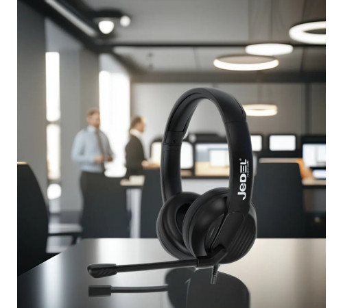 Навушники комп'ютерні дротові Jedel HS100 з мікрофоном (1.7m)