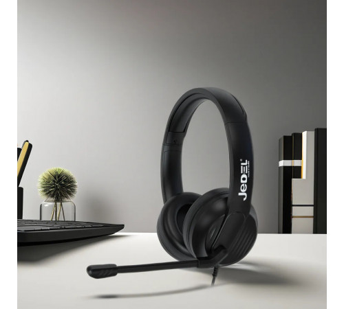Навушники комп'ютерні дротові Jedel HS100 з мікрофоном (1.7m)
