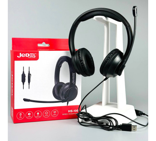 Навушники комп'ютерні дротові Jedel HS100 з мікрофоном (1.7m)