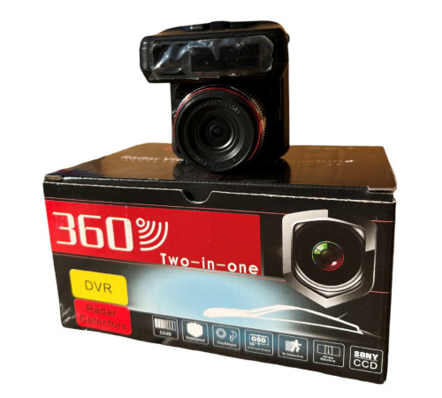 Автомобильный видеорегистратор с   АНТИРАДАРОМ  и Radar X7  140 градусов, HD 720P  360 2 v 1 (50)