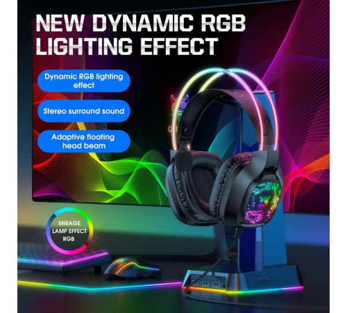 Навушники комп'ютерні Onikuma X22 RGB з мікрофоном