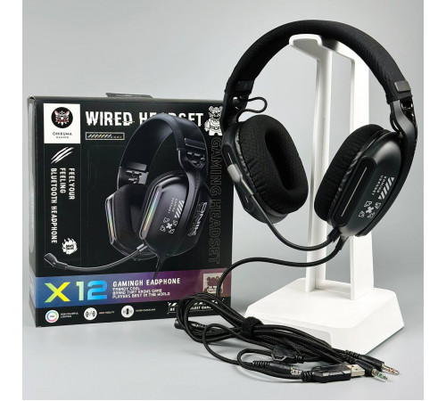 Навушники комп'ютерні Onikuma X12 RGB з мікрофоном