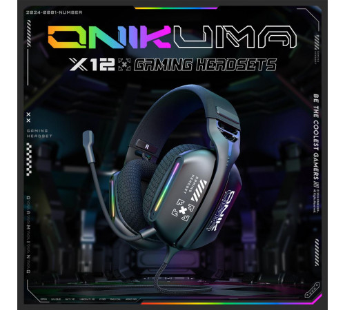 Навушники комп'ютерні Onikuma X12 RGB з мікрофоном