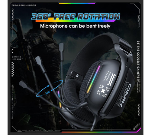 Навушники комп'ютерні Onikuma X12 RGB з мікрофоном
