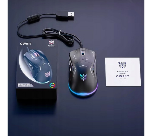 Мишка Games дротова Onikuma CW917 RGB (DPI:1200-3600)