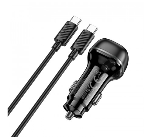 Автомобільний зарядний пристрій Hoco Z58A Rank PD30W+QC3.0 Type-C to Type-C