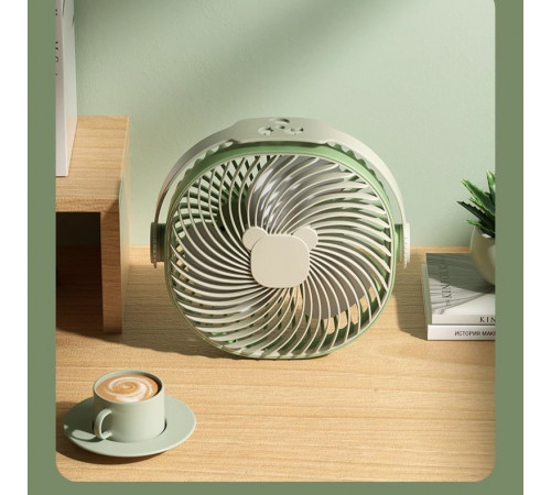 Вентилятор KLW-F9  Mini настільний, підвісний з нахилом (з вбуд. акум.) (17,3cm)