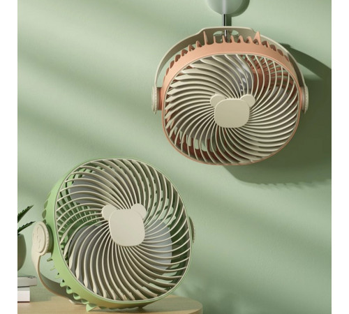 Вентилятор KLW-F9  Mini настільний, підвісний з нахилом (з вбуд. акум.) (17,3cm)