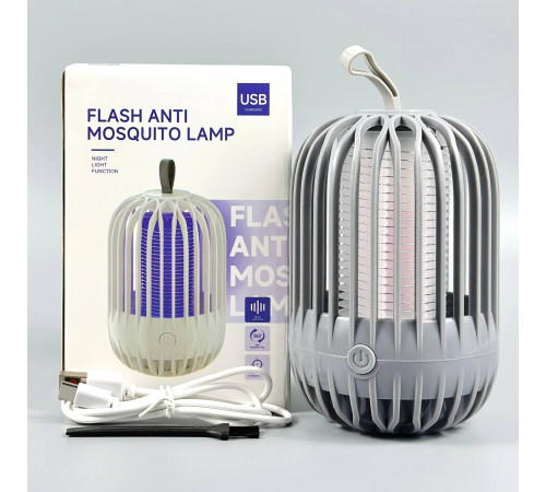 Лампа-пастка від комах Flash Anti Mini 2в1 800mAh (світильник, УФ-лампа) (з вбуд. акум.) (13,5см)