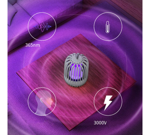 Лампа-пастка від комах Flash Anti Mini 2в1 800mAh (світильник, УФ-лампа) (з вбуд. акум.) (13,5см)