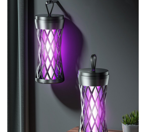 Лампа-пастка від комах TX-WD02 Mini 2в1 800mAh (світильник, УФ-лампа) (з вбуд. акум.) (14см)