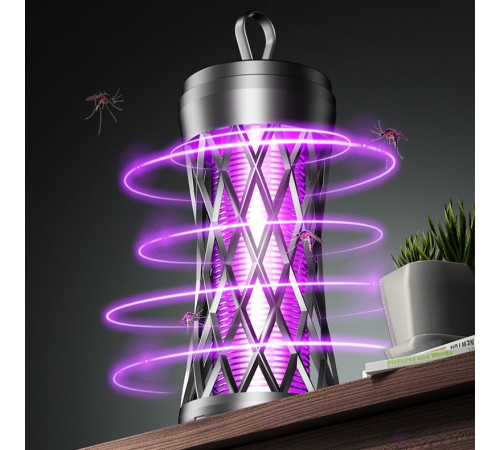 Лампа-пастка від комах TX-WD02 Mini 2в1 800mAh (світильник, УФ-лампа) (з вбуд. акум.) (14см)