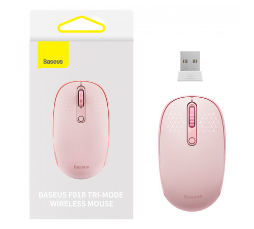 Маніпулятор миша бездротова Baseus F01B Tri-Mode Wireless Mouse Baby Pink (B01055503413-00)