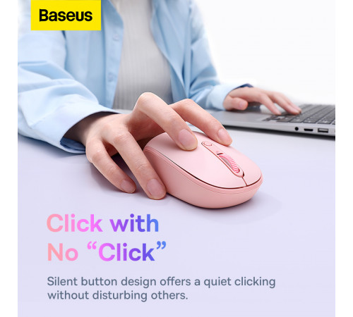 Маніпулятор миша бездротова Baseus F01B Tri-Mode Wireless Mouse Baby Pink (B01055503413-00)