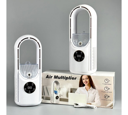 Вентилятор (без лопатей) з функцією охолодження та зволоження повітря, працює від USB (31cm)