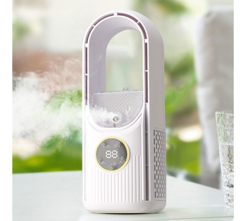 Вентилятор (без лопатей) з функцією охолодження та зволоження повітря, працює від USB (31cm)