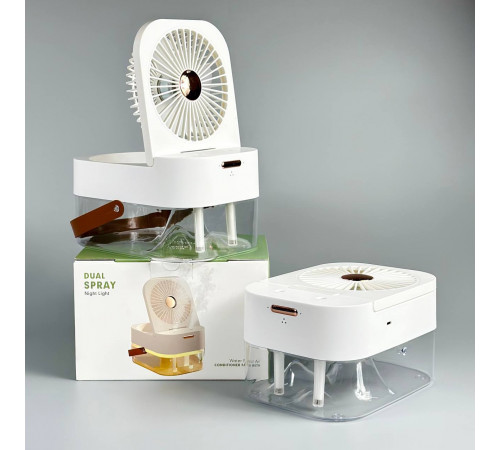 Вентилятор JX-001 з функцією охолодження та зволоження повітря 4000mAh (з вбуд. акум.) (27,5cm)