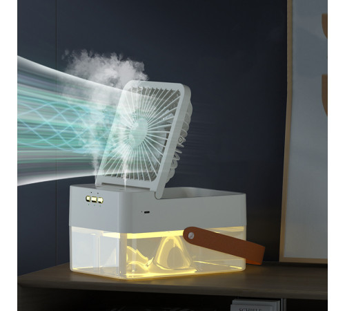 Вентилятор JX-001 з функцією охолодження та зволоження повітря 4000mAh (з вбуд. акум.) (27,5cm)