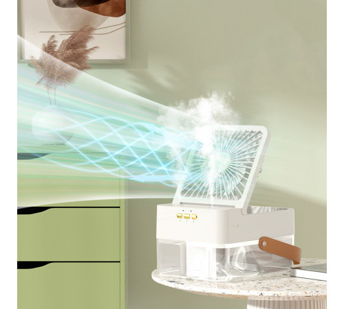 Вентилятор JX-001 з функцією охолодження та зволоження повітря 4000mAh (з вбуд. акум.) (27,5cm)