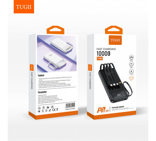 УМБ Power Bank TUGII WUW Y100 10000mAh PD22.5W (with cable Type-C+Micro+Lightning+USB)