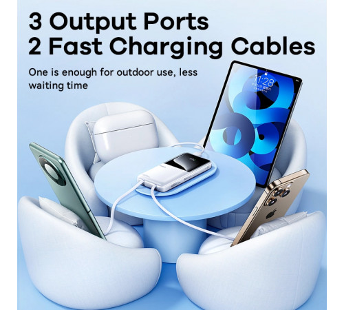 УМБ Power Bank Remax RPP-679 Cynlle 10000mAh PD20W+Q.C22.5W (with cable Type-C+Lightning)