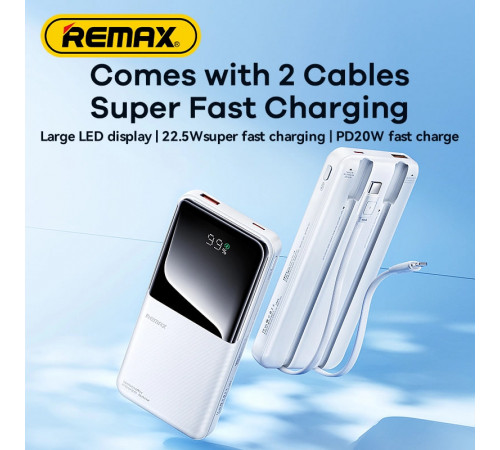 УМБ Power Bank Remax RPP-679 Cynlle 10000mAh PD20W+Q.C22.5W (with cable Type-C+Lightning)