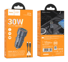 Автомобільний зарядний пристрій Hoco Z57A Glorious PD30W+QC3.0 Type-C to Type-C