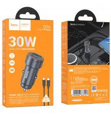 Автомобільний зарядний пристрій Hoco Z57A Glorious PD30W+QC3.0 Type-C to Type-C
