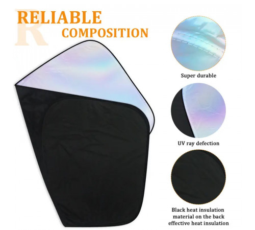 Автомобільний сонцезахисний козирок на лобове скло із лазерним покриттям (80*140cm)