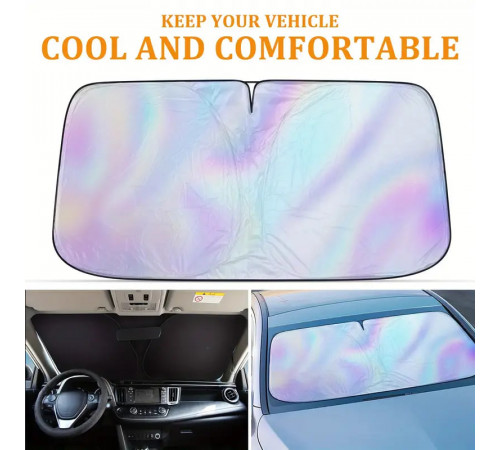 Автомобільний сонцезахисний козирок на лобове скло із лазерним покриттям (80*140cm)