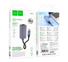 Перехідник Hoco UA37 Type-C to RJ45 ethernet (1000 Mbps)