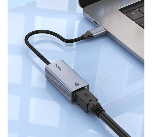Перехідник Hoco UA37 Type-C to RJ45 ethernet (1000 Mbps)