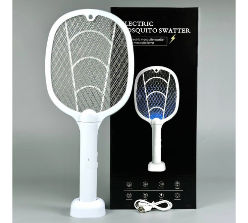 Мухобійка-ракетка 3in1 500 mAh пастка від комах (з вбуд. акум.) (довж. 42,8см)