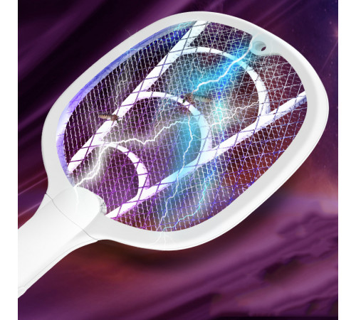 Мухобійка-ракетка 3in1 500 mAh пастка від комах (з вбуд. акум.) (довж. 42,8см)