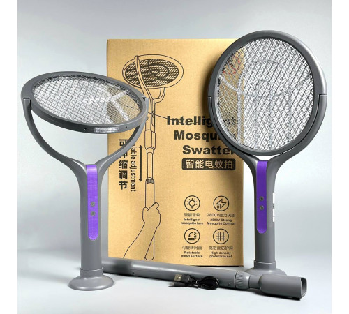 Мухобійка-ракетка ML-308 1200 mAh пастка від комах 44-106см (з телескопічною трубкою) (з вбуд. акум.)