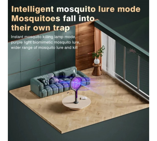 Мухобійка-ракетка ML-308 1200 mAh пастка від комах 44-106см (з телескопічною трубкою) (з вбуд. акум.)