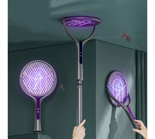 Мухобійка-ракетка ML-308 1200 mAh пастка від комах 44-106см (з телескопічною трубкою) (з вбуд. акум.)