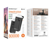 УМБ Power Bank Borofone BJ65B Velocity 80000mAh PD20W+22.5W (with cable Type-C, Micro, Lightning, USB)